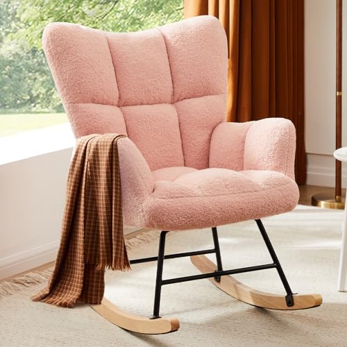 Teddy Upholstered Wingback Rocking Chair
