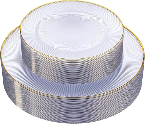 60 Pack Disposable Plastic Party Plates