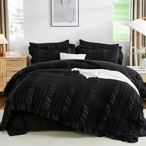 6 Piece Twin Boho Ruffle Comforter Bedding Set