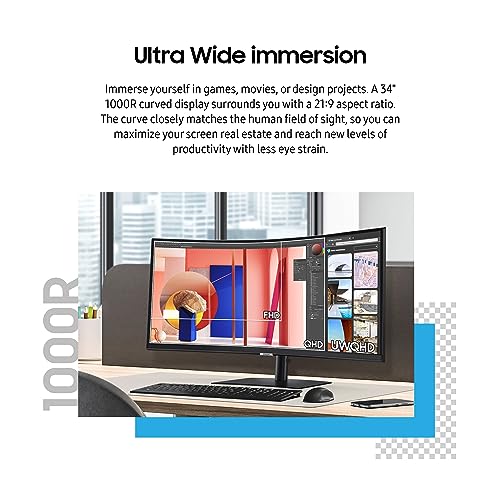 SAMSUNG 34" Ultrawide QHD Curved Monitor with Camera