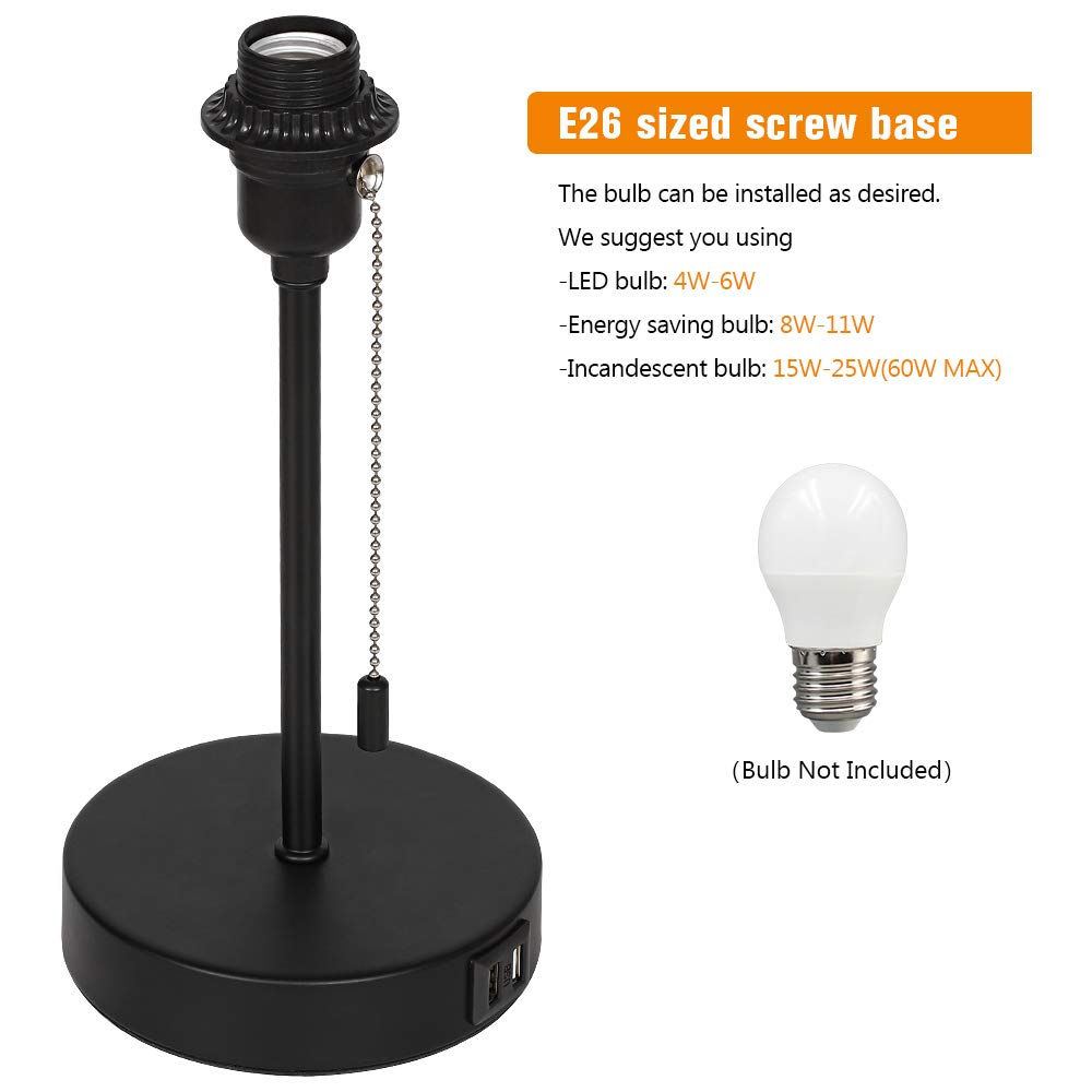 JS NOVA JUNS Table Lamps Set of 2, Bedside Lamps with Dual USB Quick Charging Ports, Desk Lamps with Metal Base White Fabric Lamp Shade for Bedroom Living Room Study Room Office Dressing Room