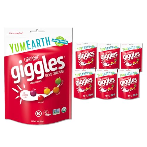 6 Pack YumEarth Organic Giggles Allergy Friendly Candy