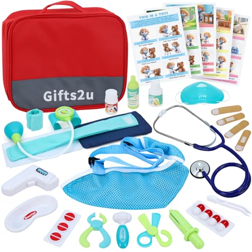 28-Piece Kids Doctor Playset with Real Stethoscope