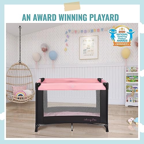 Dream On Me Nest Portable Play Yard with Carry Bag and Shoulder Strap, Pink