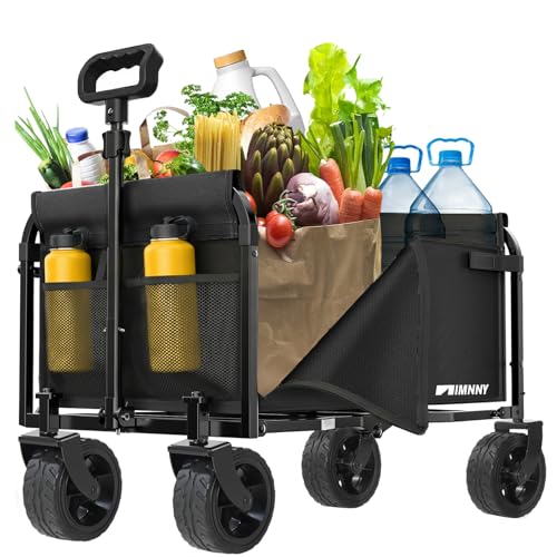 Folding Utility Wagon Cart with Wide Wheels