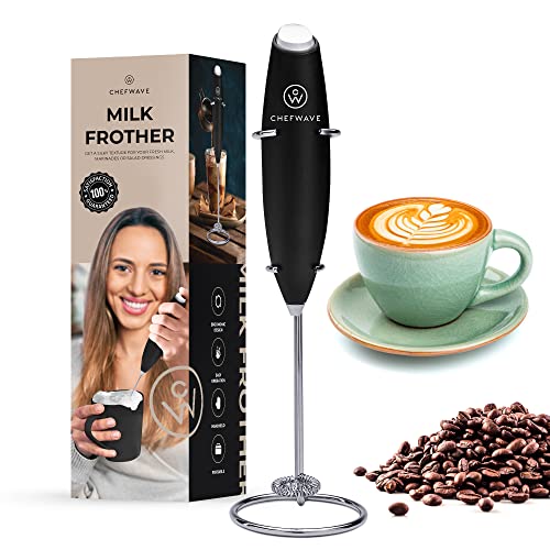 ChefWave Electric Handheld Milk Frother with Stand