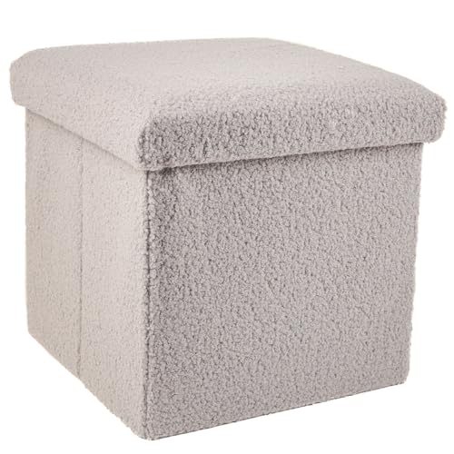 Faux Fur Storage Ottoman Cube Knock-Down Assembly