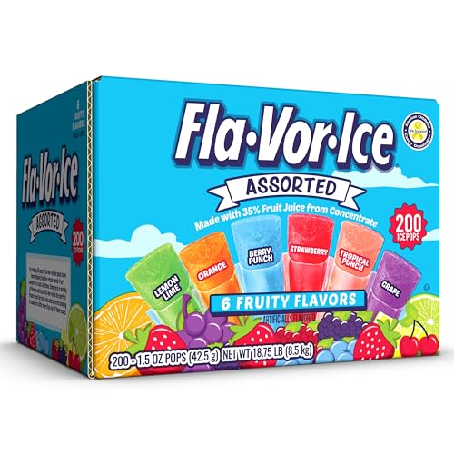 200 Count Fla-Vor-Ice Assorted Freezer Pops