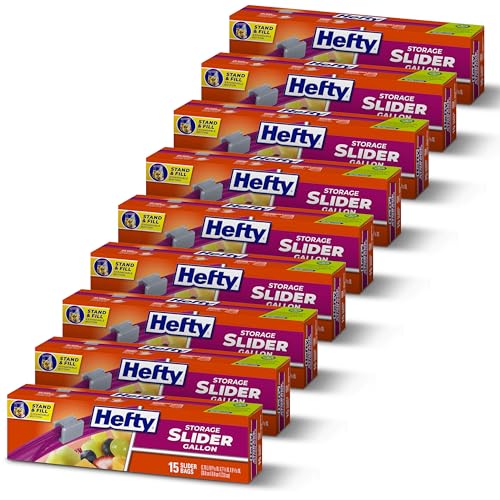 135 Count Hefty Gallon Slider Storage Bags