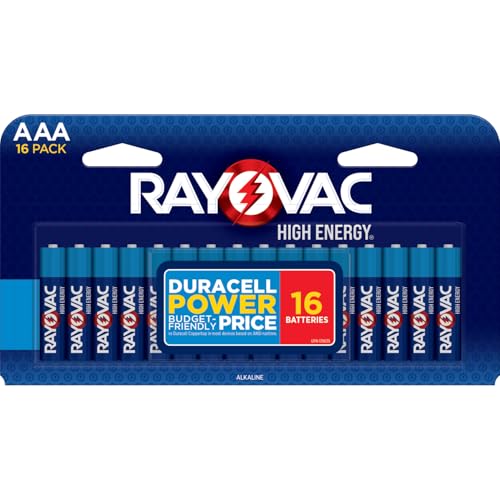 16 Pack Rayovac AAA Alkaline High Energy Batteries