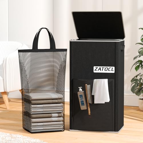 110L Collapsible Laundry Hamper with Lid and Bags