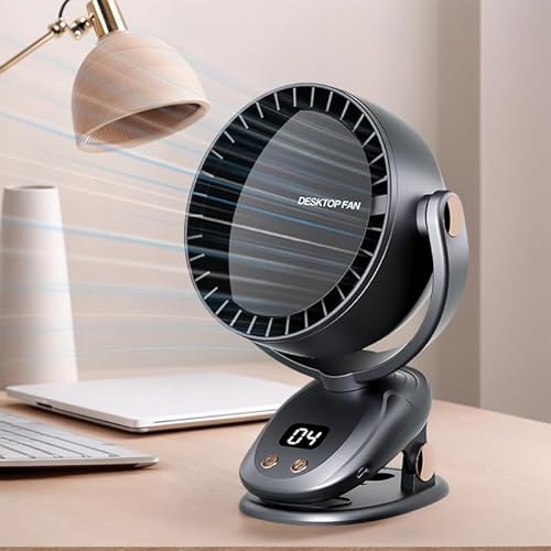 4-in-1 Portable Desk Fan, Rechargeable Clip-On Fan
