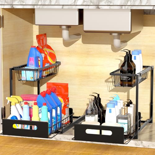 2 Tier Under Sink Pull Out Organizer Shelf