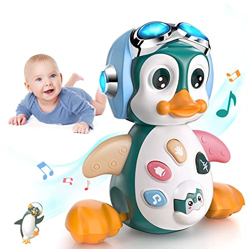 MOONTOY Musical Crawling Penguin Baby Toy