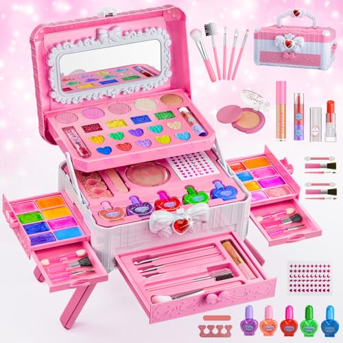 Kids Washable Makeup Set with Mirror and Stand