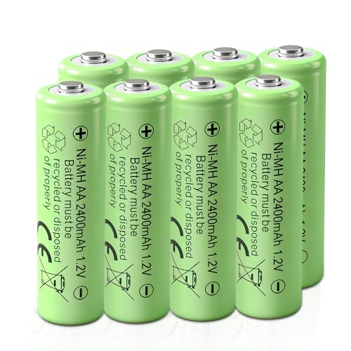 12 Pack Rechargeable AA NiMH 2400mAh Batteries
