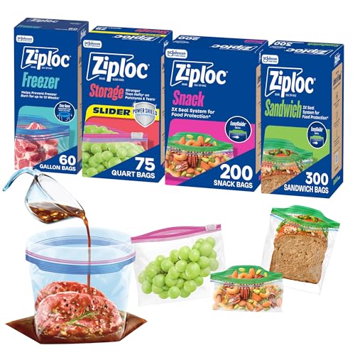 635 Count Ziploc Food Storage and Sandwich Bags Variety