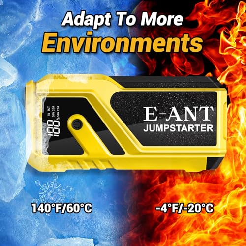 E-Ant COCY-023 Car Jump Starter 3000A, 12V Emergency Jump Starter Battery Pack for Up to 8L Gas/5L Diesel Engine, Portable Battery Booster Jump Box Power Bank with USB QC 3.0, Storage Case, LED Light