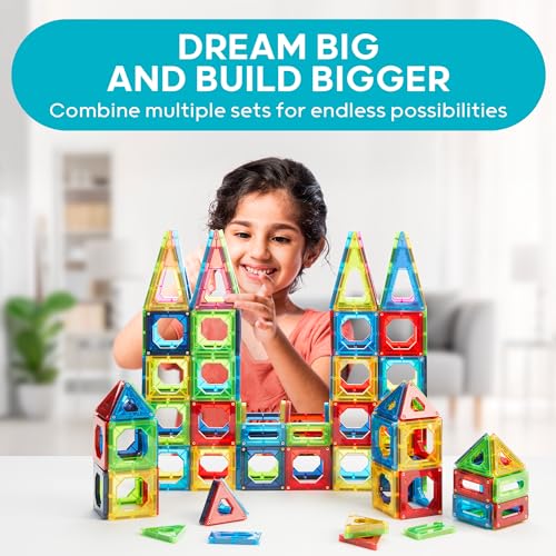 Discovery Kids 100-Piece 3D Magnetic Tile Set