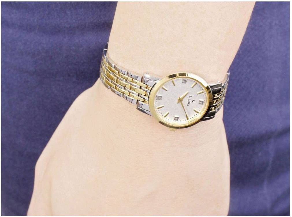 Bulova Two-Tone Diamond Dial Quartz Watch