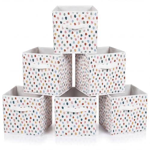 6 Pack Fabric Cube Storage Bins with Handles