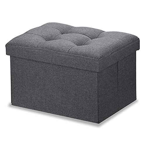 Folding Storage Ottoman Footrest Stool