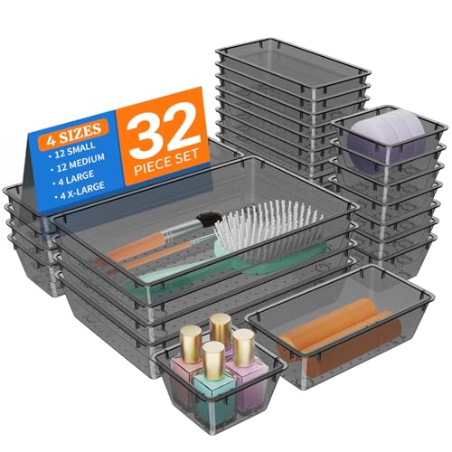 32 Piece Drawer Organizer Trays and Storage Bins