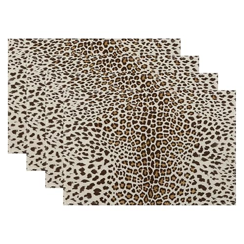 4 Pack Leopard Print Table Placemats