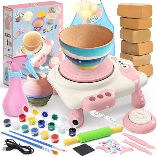 Skirfy Kids Pottery Wheel with Painting Kit