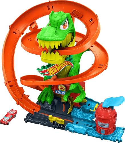 Hot Wheels T-Rex Blaze Battle Track Set Car