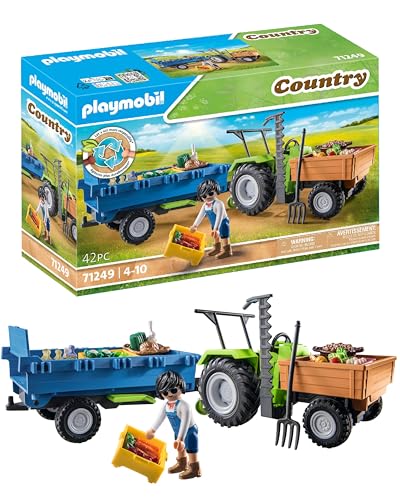 Playmobil Harvester Tractor Toy with Trailer