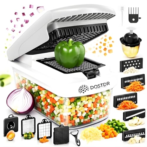 Vegetable Chopper and Mandoline Slicer with Container