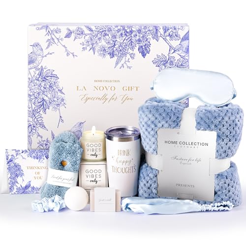 Spa Gift Basket with Blanket and Self Care Items