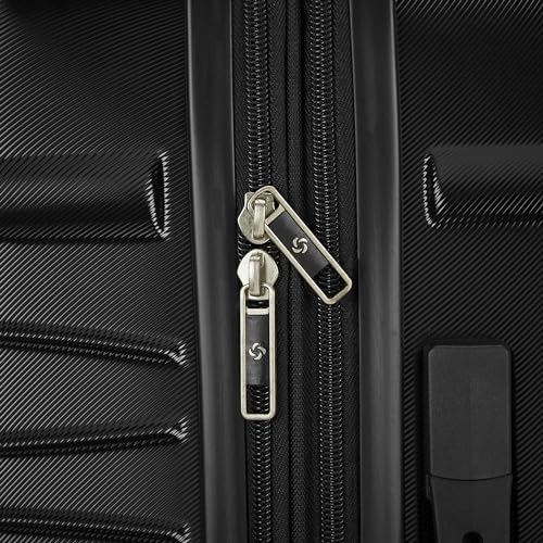 Samsonite Evolve SE Hardside Expandable Luggage with Double Spinner Wheels, Bass Black, 3PC SET (CO/M/L)
