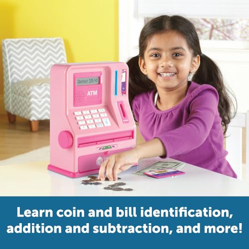 Learning Resources Pink ATM Bank Playset - 32 Pieces