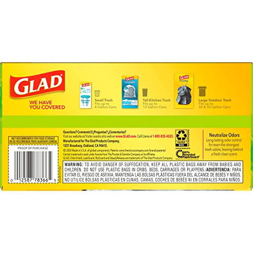 40 Count Glad ForceFlex Kitchen Trash Bags