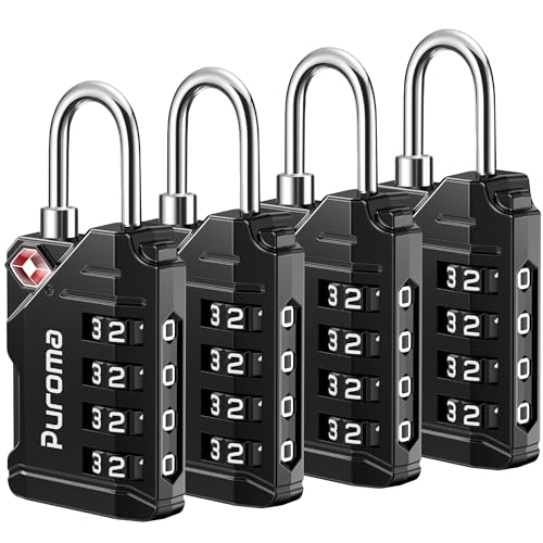 4 Pack TSA Approved Combination Luggage Locks