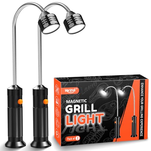 2 Pack Magnetic LED Grill Lights with Gooseneck