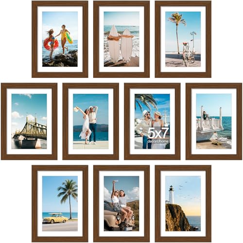 10 Pack Picture Frames 5x7 with Mat