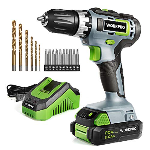 WORKPRO 20V Cordless Drill Driver Kit