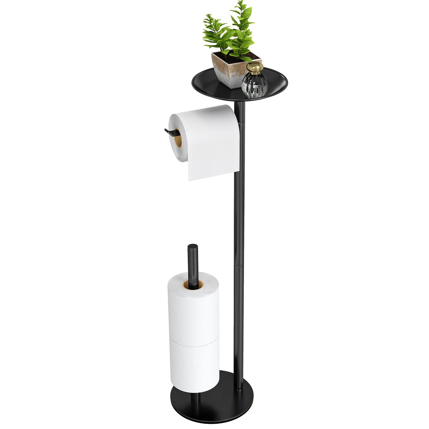 Free Standing Toilet Paper Holder with Shelf