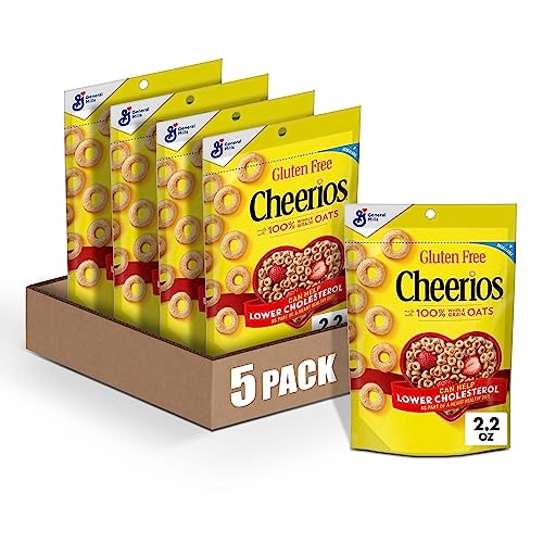 5 Pack Cheerios Gluten Free Whole Grain Cereal Pouches