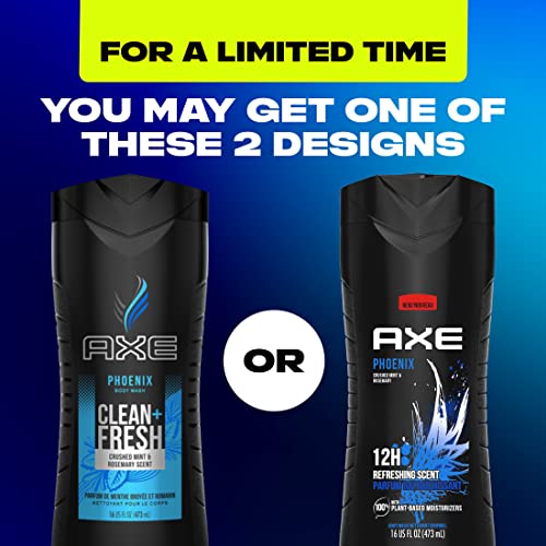 UPDATE: ALIVE AGAIN 🔥 AXE Body Wash Phoenix 4 Count 12h Refreshing Scent Crushed Mint & Rosemary Men's Body Wash with 100% Plant-Based Moisturizers 16 oz