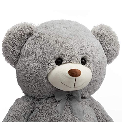 HollyHOME Teddy Bear Stuffed Animal Plush Giant Teddy Bears with Footprints Big Bear 36 inch Gray