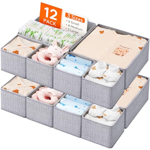 12 Pack Lifewit Nursery Drawer Organizer Storage Bins