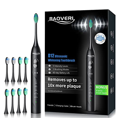 Rechargeable Sonic Electric Toothbrush with 8 Brush Heads