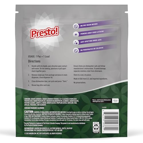 70 Count Presto! Dishwasher Pacs with Fresh Scent