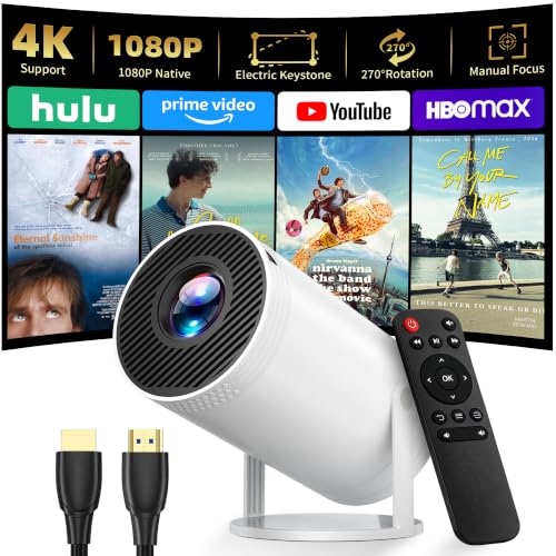 1080p Portable Mini Projector with 4K Support