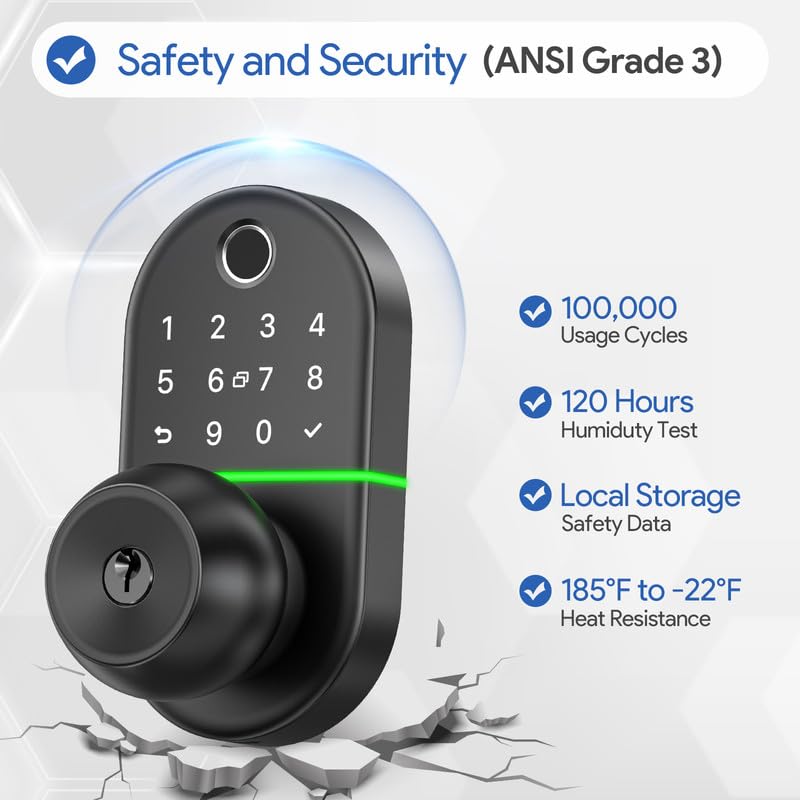 Keyless Entry Digital Lock with Fingerprint Access