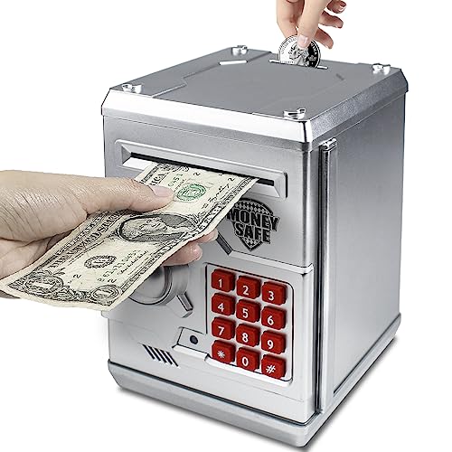 Electronic Password Piggy Bank for Kids, Coin ATM Safe